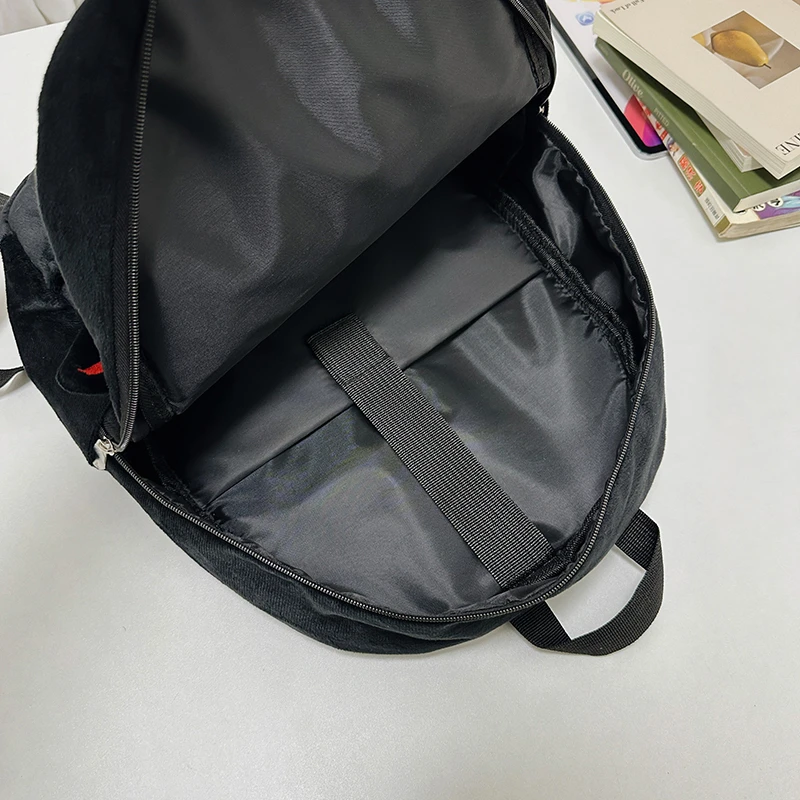 School Bag Girls Backpack Cartoon Black hedgehog Plush Schoolbag Bag StudentCool High Capacity Women's Bag Gift 6