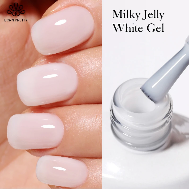 BORNPRETTYMilkyWhiteGelNailPolishJellySoakOffNailsGels
