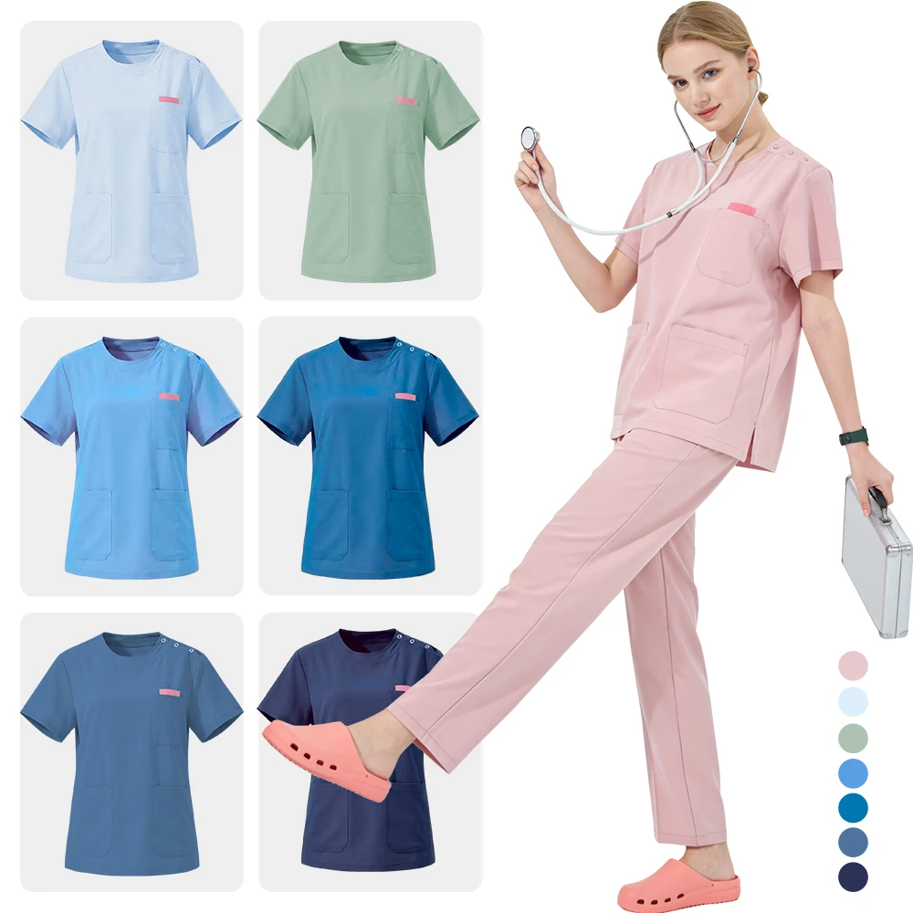 Skin-Friendly Durable Medical Scrub Uniforms Scrub Sets Hospital Surgical Nurse Doctor Suit Dental Clinic Workwear S02