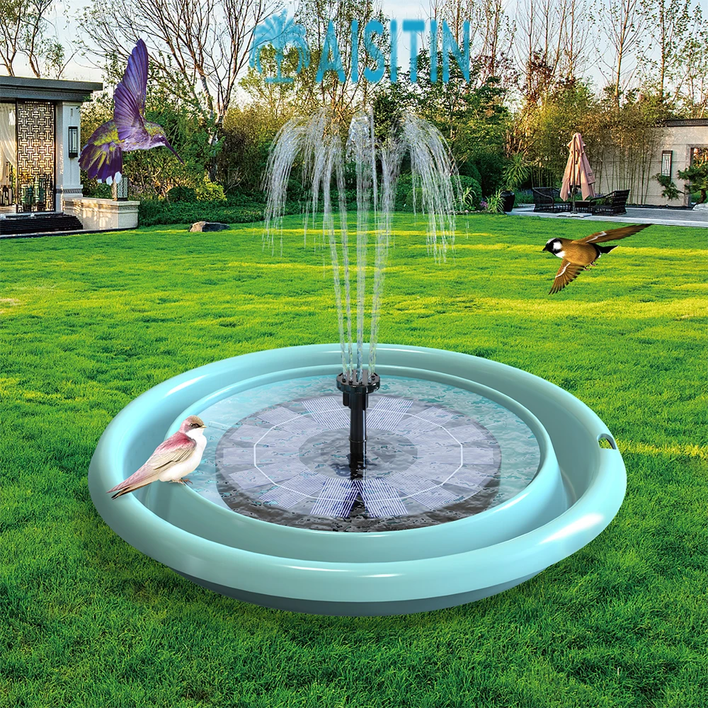 Aisitin 2.5w Solar Fountain, Solar Fountain Water Pump With 6 Nozzles For Garden, Pond, Pool