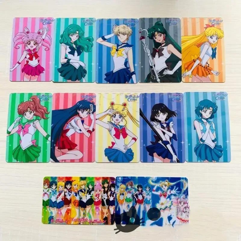 12 Pz/Set Self Made Sailor Moon Sailor Mercury Meiou Setsuna Sailor Uranus Anime Classic Series Collection Crystal Card Sticker