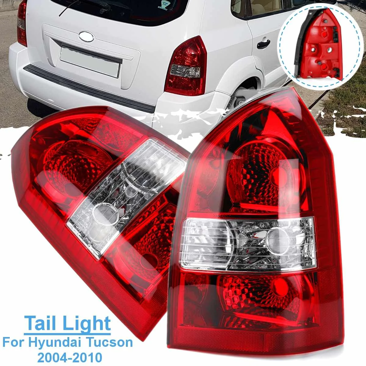 

Автомобильный задний фонарь для Hyundai Tucson Suv JM 2004-2010, задний фонарь, задний фонарь, стоп-сигнал, противотуманные фары, аксессуары, корпус, замена, без лампы