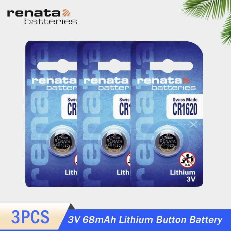 2pc/lot renata 100% Original CR1620 Button Cell Battery For Watch Car  Remote Key cr