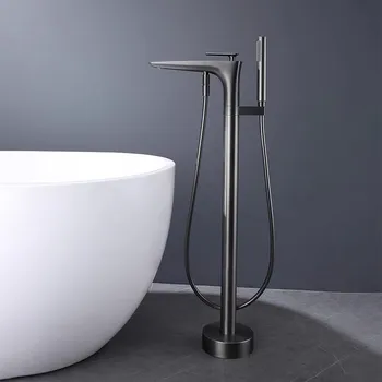 ก๊อกน้ำอ่างอาบน้ำแบบตั้งพื้น ทำจากทองเหลือง สำหรับน้ำร้อนและน้ำเย็น เหมาะสำหรับบ้าน โรงแรม ห้องน้ำ 1