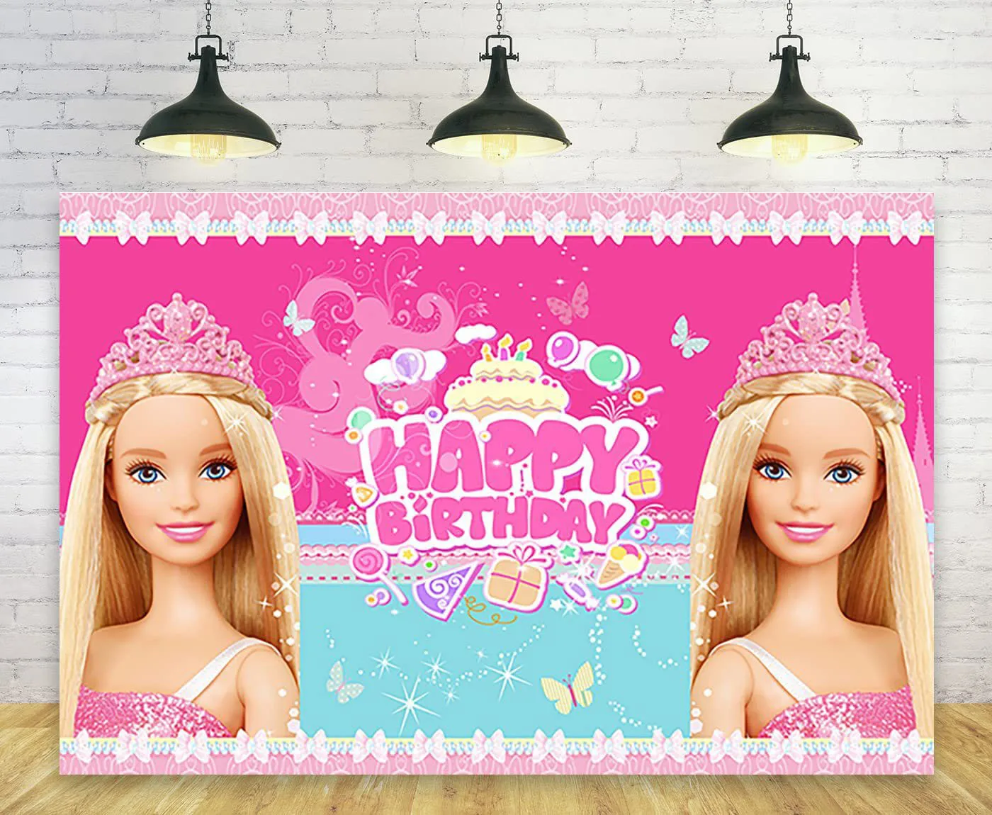 Fournitures de fête d'anniversaire pour fille rose, bannière de poulet britannique, décoration de gâteau Chi, ballons de princesse, sac cadeau, Barbie