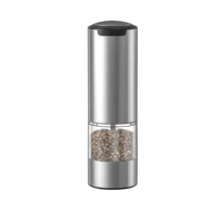 Rechargeable Electric Salt and Pepper Grinder Set, Stainless Steel Automatic Pepper Mill with Large Capacity Container, Adjustab