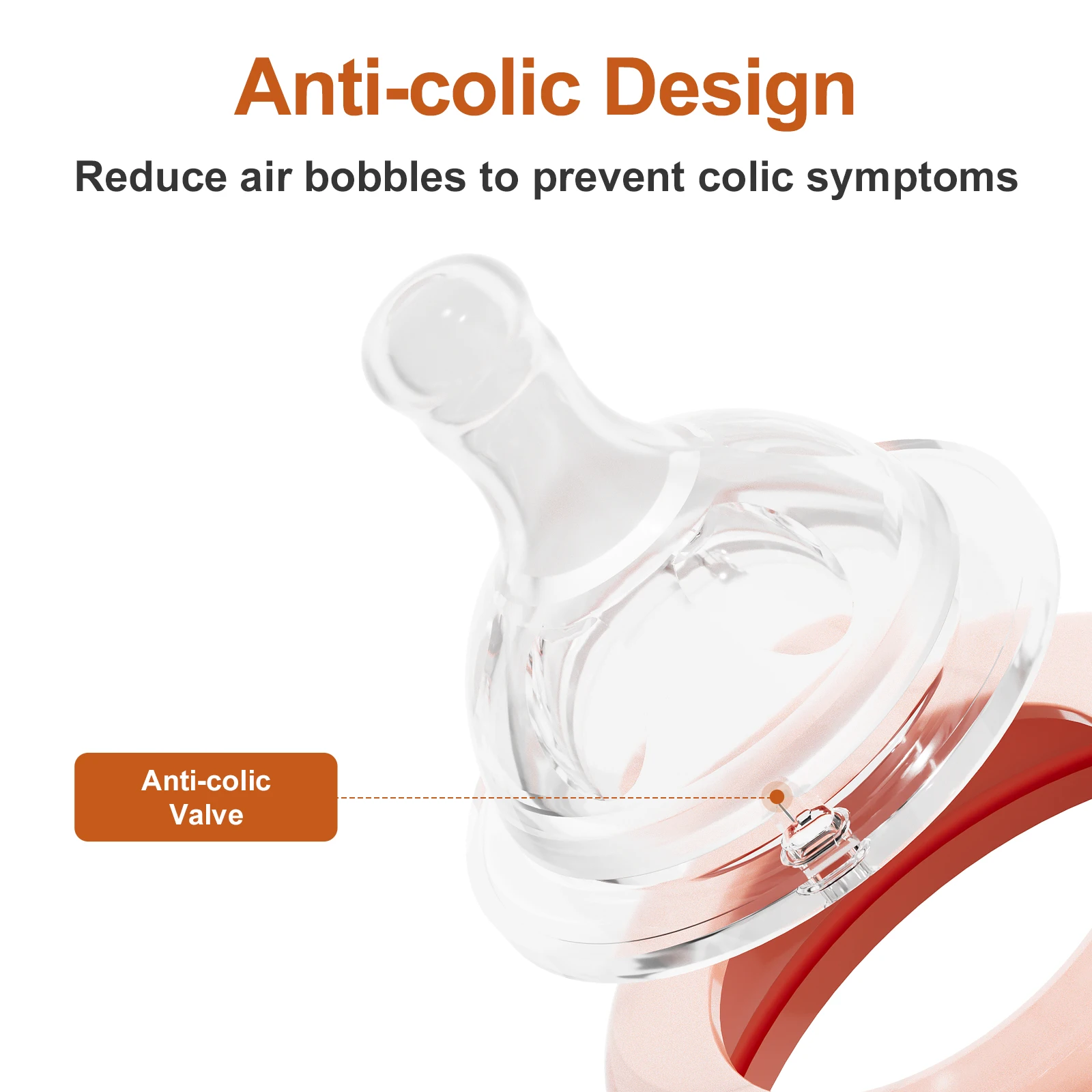 NCVI Breast Milk Storage Bottles, Baby Bottles with Nipples and Travel Caps, Anti-Colic, BPA Free, 4.7oz/140ml, 2 Count 3
