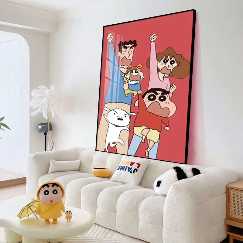 

Crayon Xiaoxin's Family Dopamine Decoraive Insagram Dining Cabine Crysal Porcelain Paining Living Room Background Wall