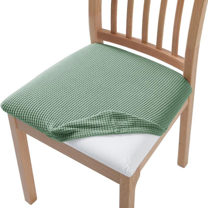 Stretch Jacquard Upholstered Dining Chair Seat Protector Slipcovers