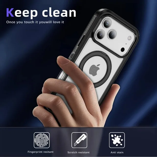 iPhone Clear Armor Case with 360° Ring Stand 3