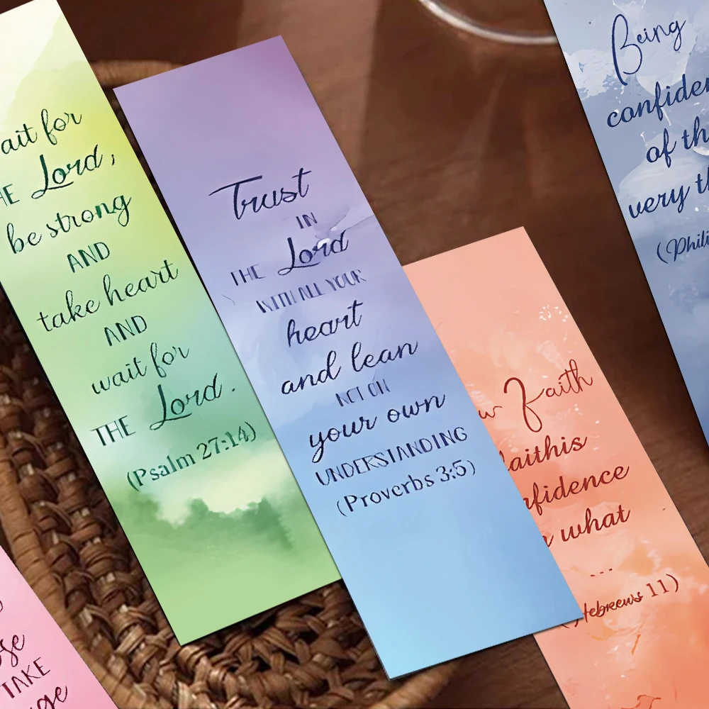 30pcs Watercolor Bible Bookmark Reading Pages Books Tagging Books Decorative Students Stationary Supplies Paper Cards Bookmarks
