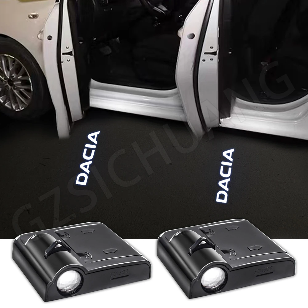 2/4Pcs Car Led Door Welcome Emblem Lights Proiettore Laser Decorazione Automatica Per Dacia Duster Logan Sandero Stepway Dokker