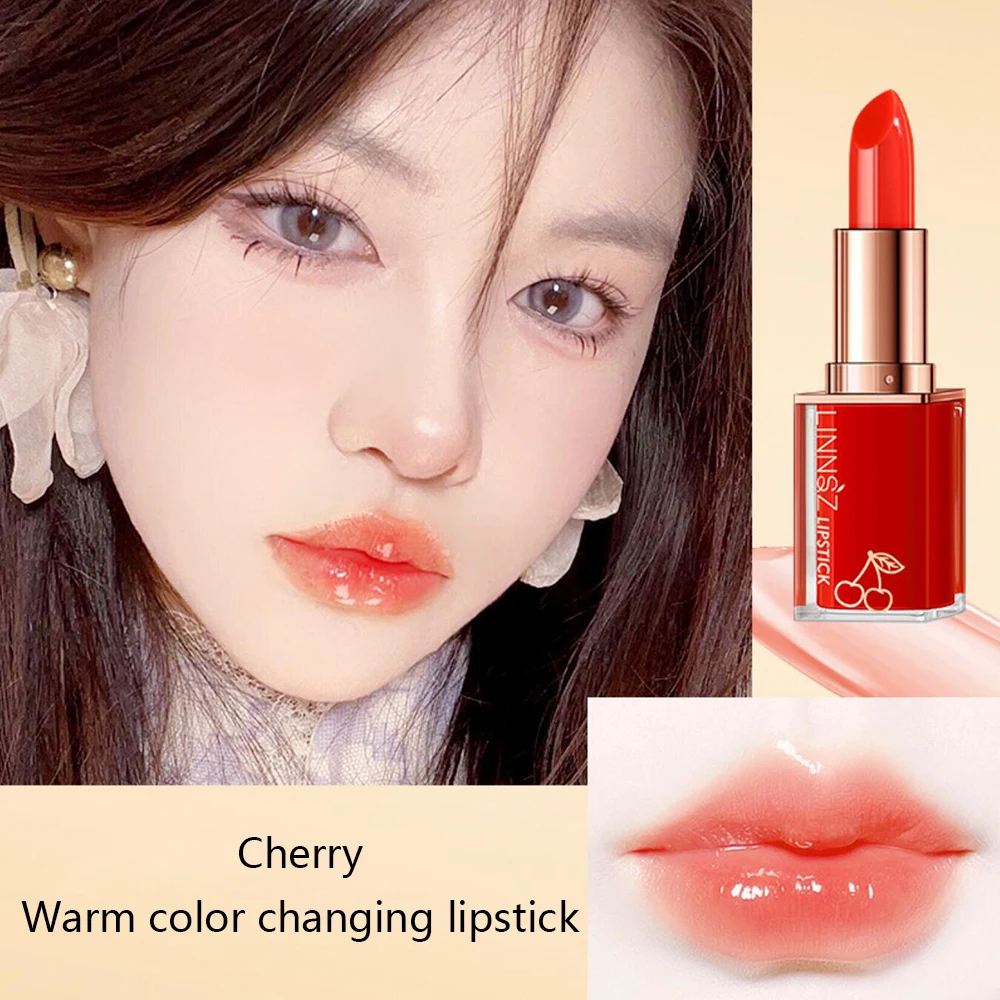 Cherry Warm color changing Lip balm Repair Lips Dry Cracking Skin Wrinkling Make-up for women Lipstick Base Makeup Cosmetics 4