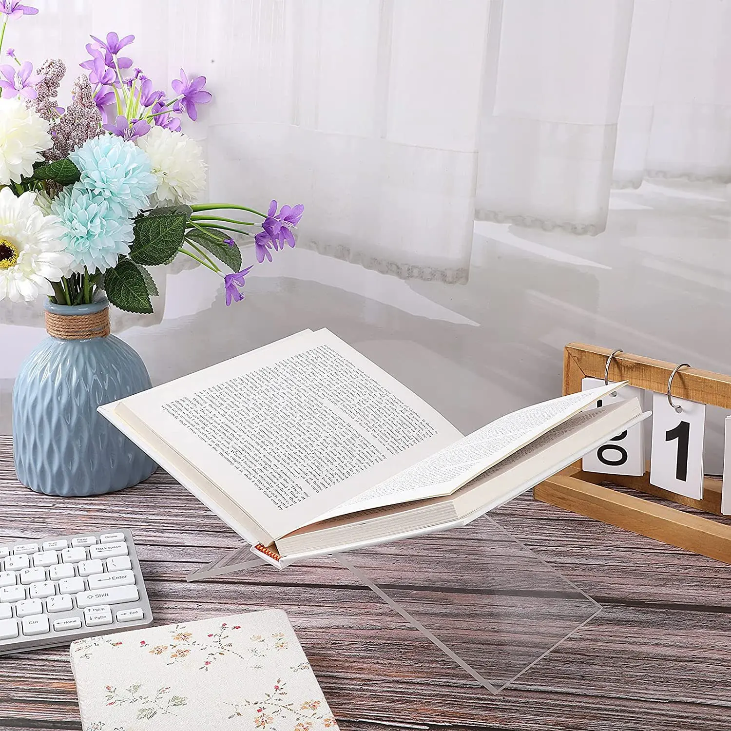 4MM Acrylic Book Holder X-Shaped Display Stand for Cookbook Recipe Menu Magazines Storybook Holder for Display And Reading Books