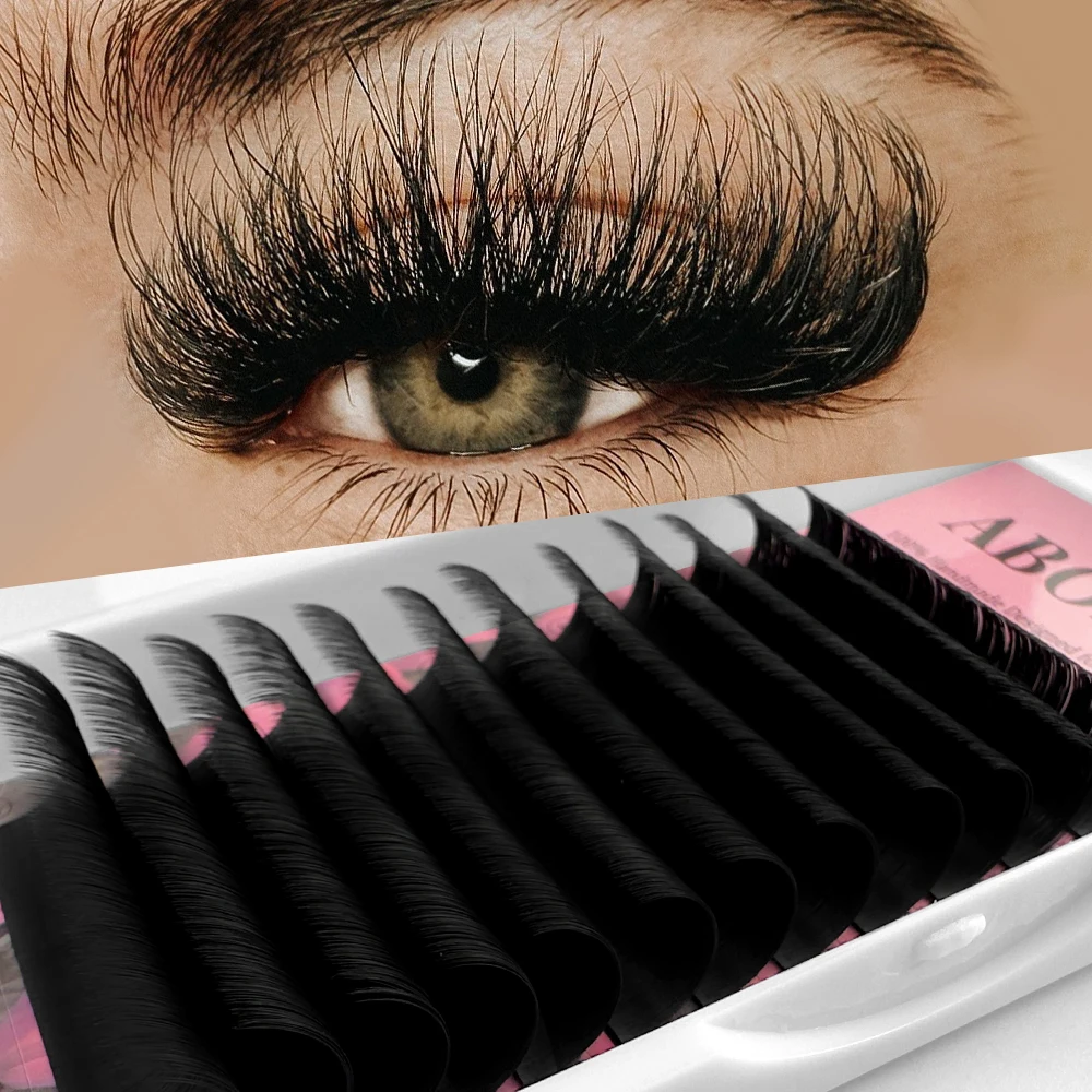 Abonnie C/Cc/D/Dd Curl Easy Fan Lashes Cashmere Matte Fast Bloom Extension Ciglia Self-Making Fans Mega Volume Eyelash