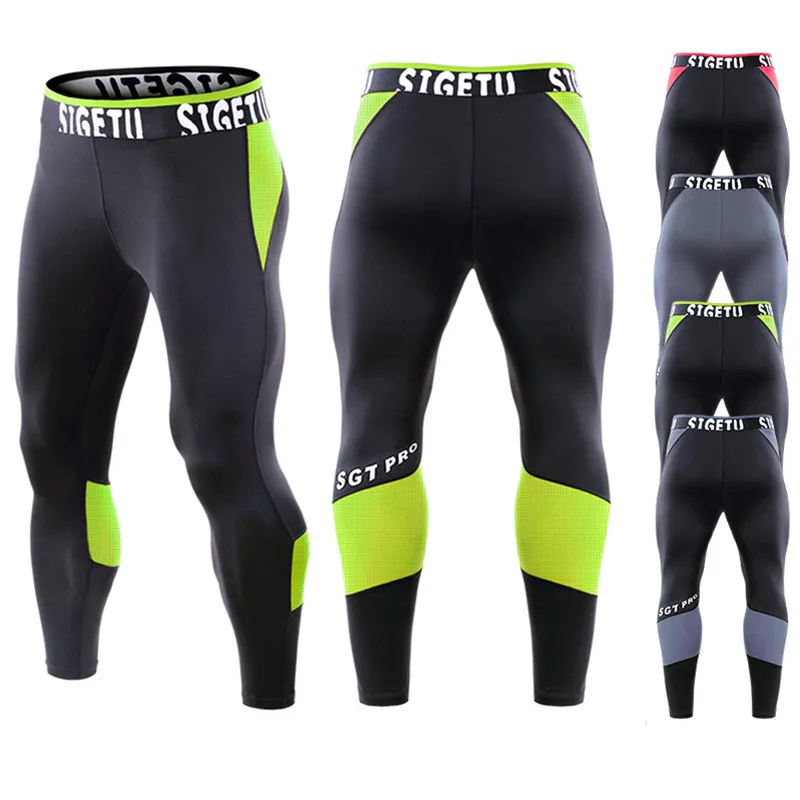 Men's Running Trouser Bodybuliding Gym Fitness Skinny Pants Basketball Yoga Sports Tight Bottom Big Size Training Leggings