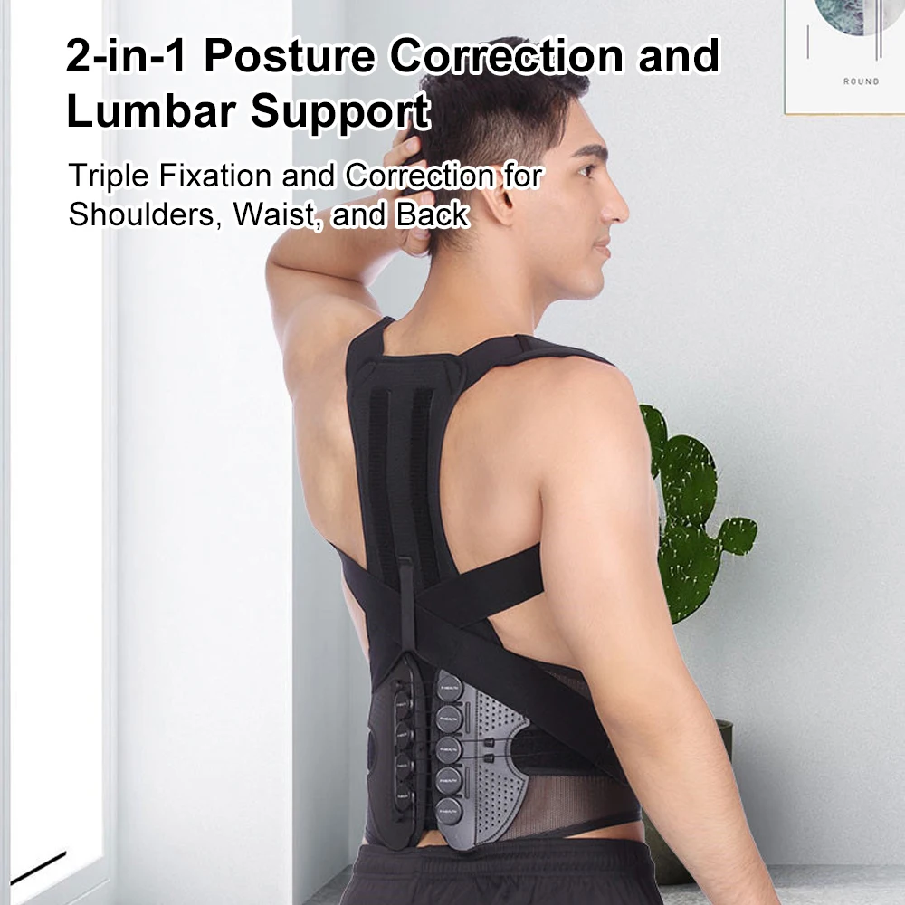 Hunchback Correction Belt Magnetic Spine Support Belt Back Posture Stretcher Body Corrector Back ﻿Upper and Lower Pain Relief