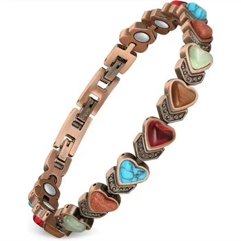 Copper Magnetic Gemstone Bracelet 1
