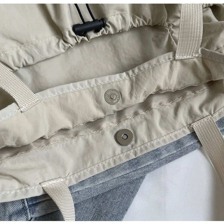 Large Capacity Tote Bag Fashion Shoulder Canvas Bag Work Commuting Bucket Bag