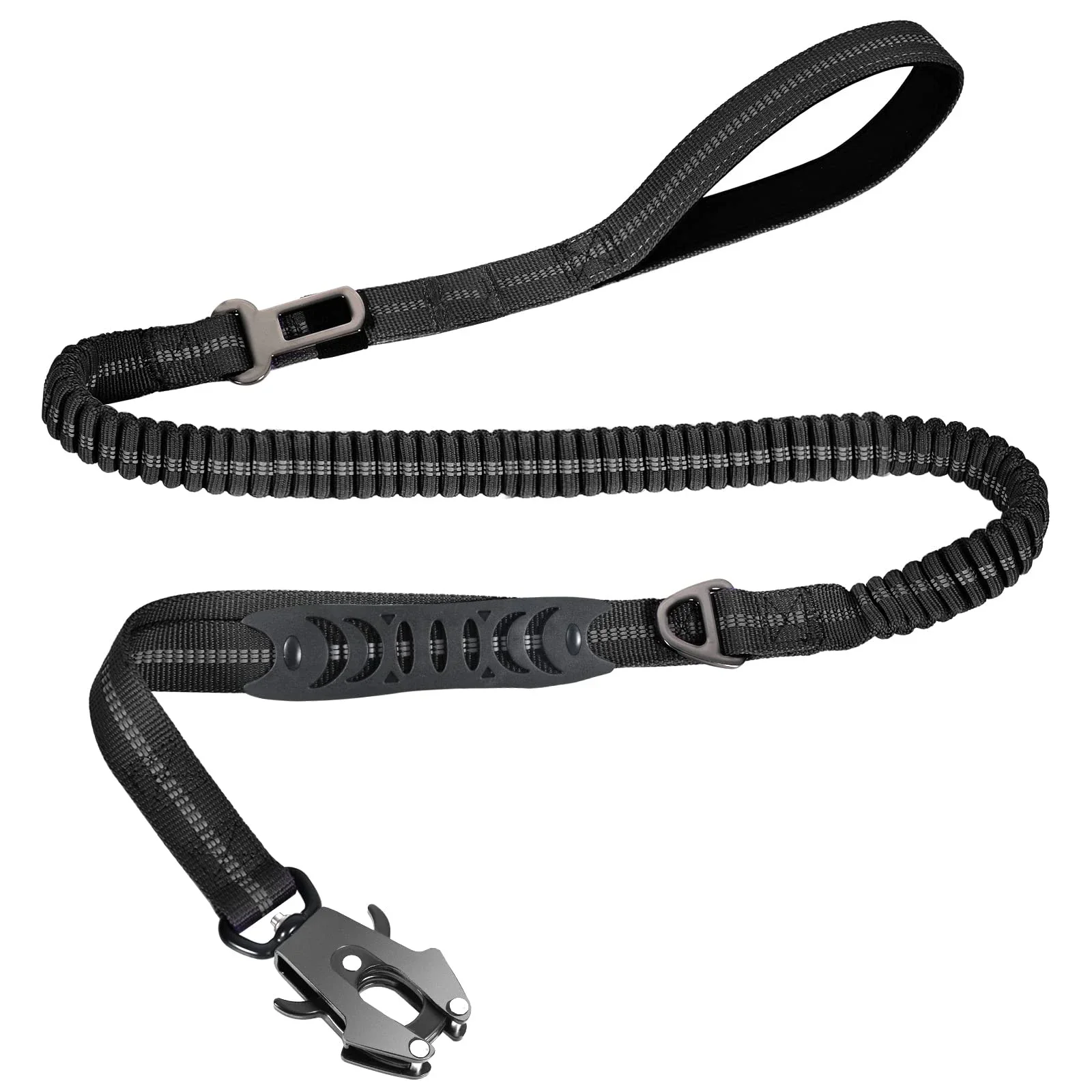 

Tactical Heavy Duty Bungee Dog Leash for Medium Large Dogs Pull Military K9 Working Lead Padded Traffic Handle & Car Seatbelt