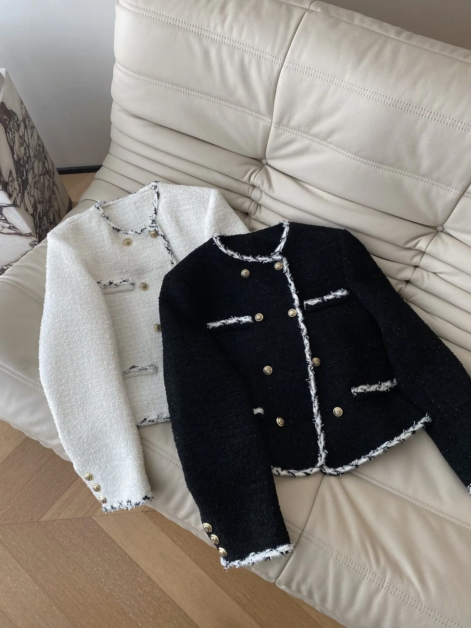 

2023 Women's Clothing High Quality Double Breasted Chic Jacket Female Chic Coat Overcoat 2 Color Autumn Winter New