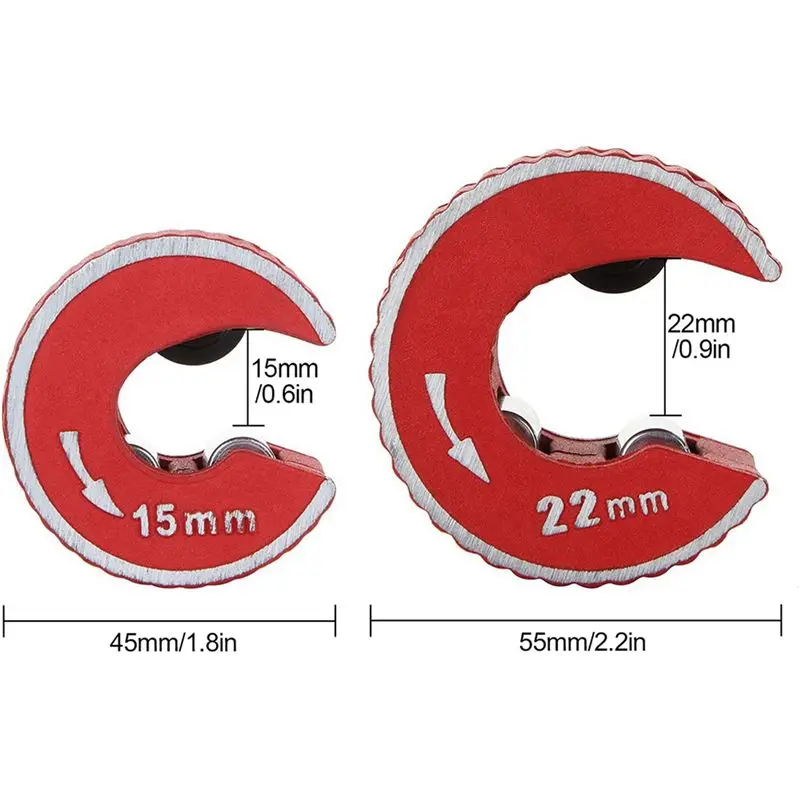 AFOURT-4PCS 15mm & 22mm 구리 파이프 커터 미니 자동 파이프 절단 도구 아연 합금 튜브 커터 (구리 및 알루미늄 파이프 절단용)
