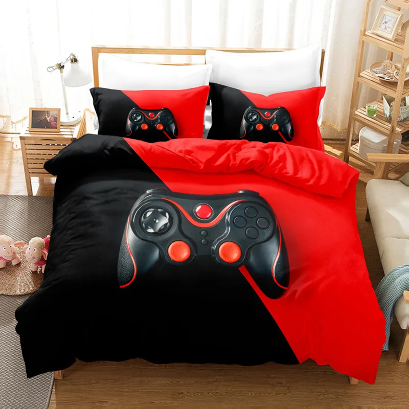 

Gamer Cover Digital Print Polyester Bedding Sets 3D Video Game Duvet Cover With Pillow Cover Set For Teens King Size Bedspread