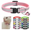 Reflective Cat Collar Personalized Safety Breakaway Cats Collars with Bell Quick Release ID Nameplate Necklace Free Engraving 1