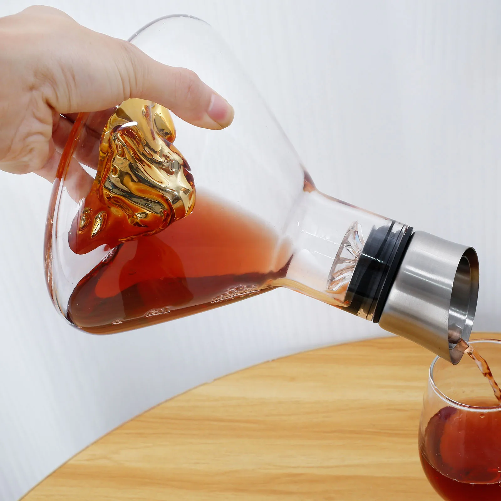 1500ML Iceberg Whisky Wine Decanter Handmade Lead-free Crystal Wine Pourer Carafe Thickened Dispenser Pot Bar Accessories