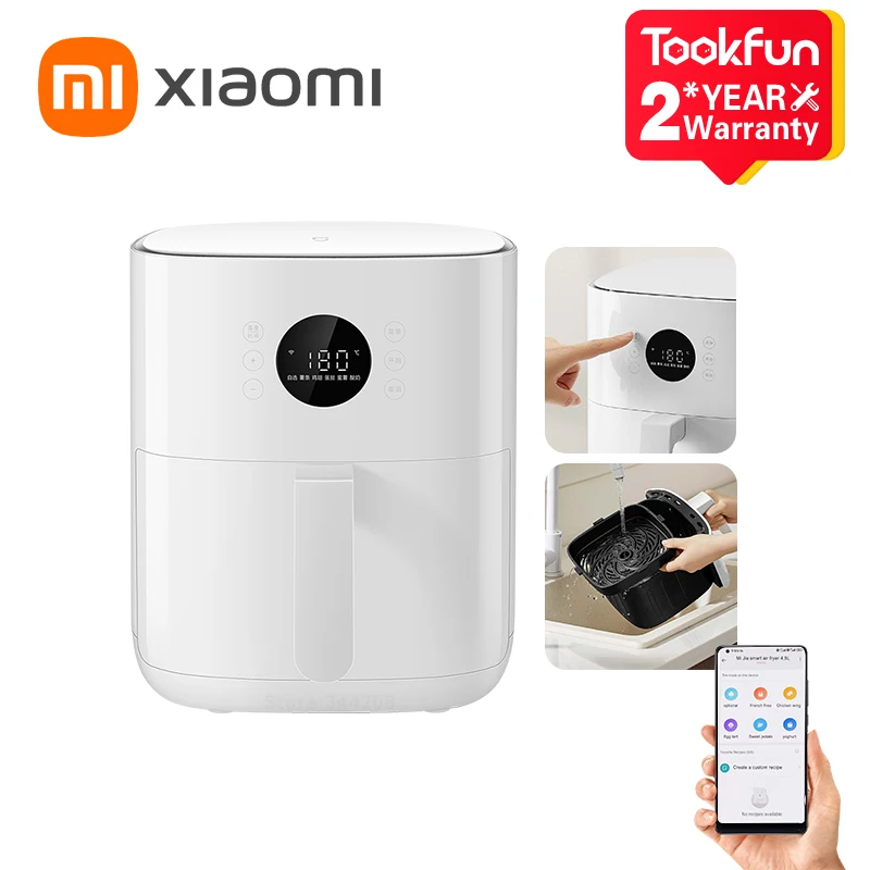 XIAOMI MIJIA Smart Fryer 4.5L Electric Fryers For Frying Without Oil 4.5L High Capacity Fries Automatic Convection Oven air fryer