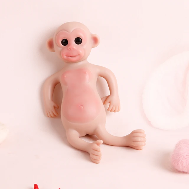 IVITA 23CM Full Silicone Reborn Monkey Doll Realistic Soft Touch with Eyes Mini Animal Toy for Kids Xmas Gift 1