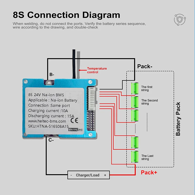 Heltec 3V Sodium-ion battery BMS 12V Protection Board 3-16S Wide Temp Overcharge