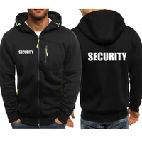 Hoodies Men Jacket Security Uniform Print Casual HipHop Harajuku Hooded Sweatshirts Mens Zipper Jacket Man Hoody Clothing 1