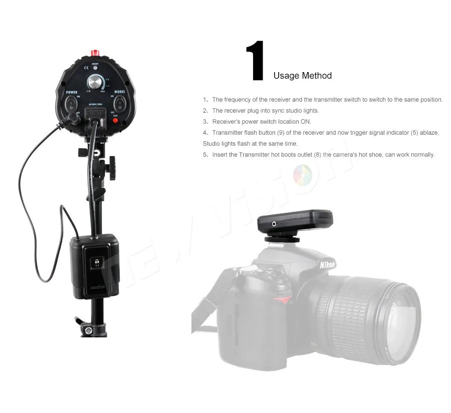Godox DM-16 Channel Wireless Radio Remote Studio Flash Trigger For Canon Nikon O