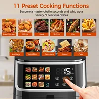 Friteuse à air intelligente Patbrela 8L 1700W avec écran tactile LED 11 fonctions prédéfines Max 200 °   Friteuse à air sans huile à panier antiadhésif amovible C 2