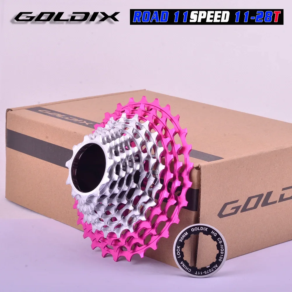 GOLDIX Ultralight Road Bike Pink Freewheel 11/12Speed 28-36T CNC