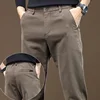 2024 New Autumn Winter Slim Straight Casual Pants Men Business Pants Trousers Male Work Clothes Black Gray Coffee Mens Clothing