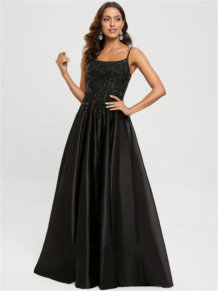 Cancan.With beading. Top without lining. | Scoop neck prom dress, Lace top  long sleeve, Black prom dresses