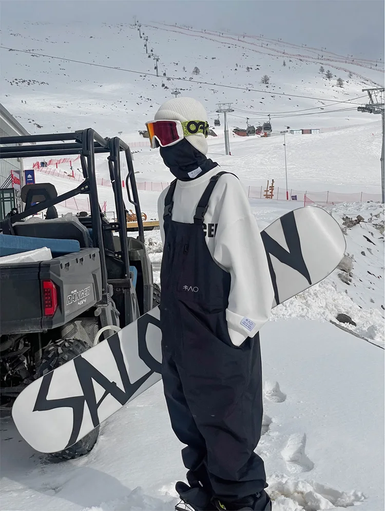 Unisex Waterproof Ski And Snowboarding Pants Suspenders 