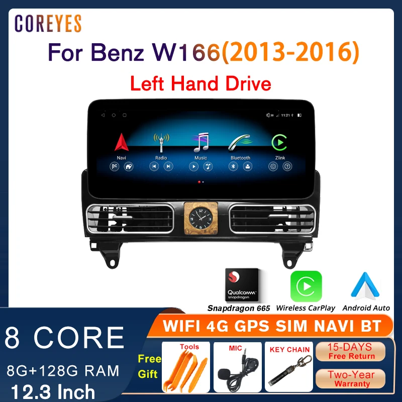 

Автомагнитола COREYES 12,3 "для Mercedes Benz ML W166 2013-2019 NTG 4,5 Carplay стерео Мультимедиа сенсорный экран Snapdragon 665