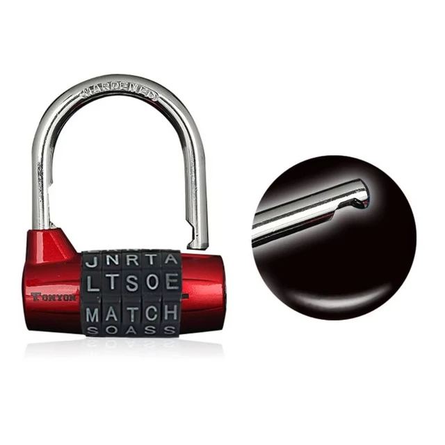 5 Letter Word Lock,5 Digit Combination Lock,Safety Padlock for School Gym Locker,Sports Locker,Fence,Toolbox,Case,Hasp Storage 4