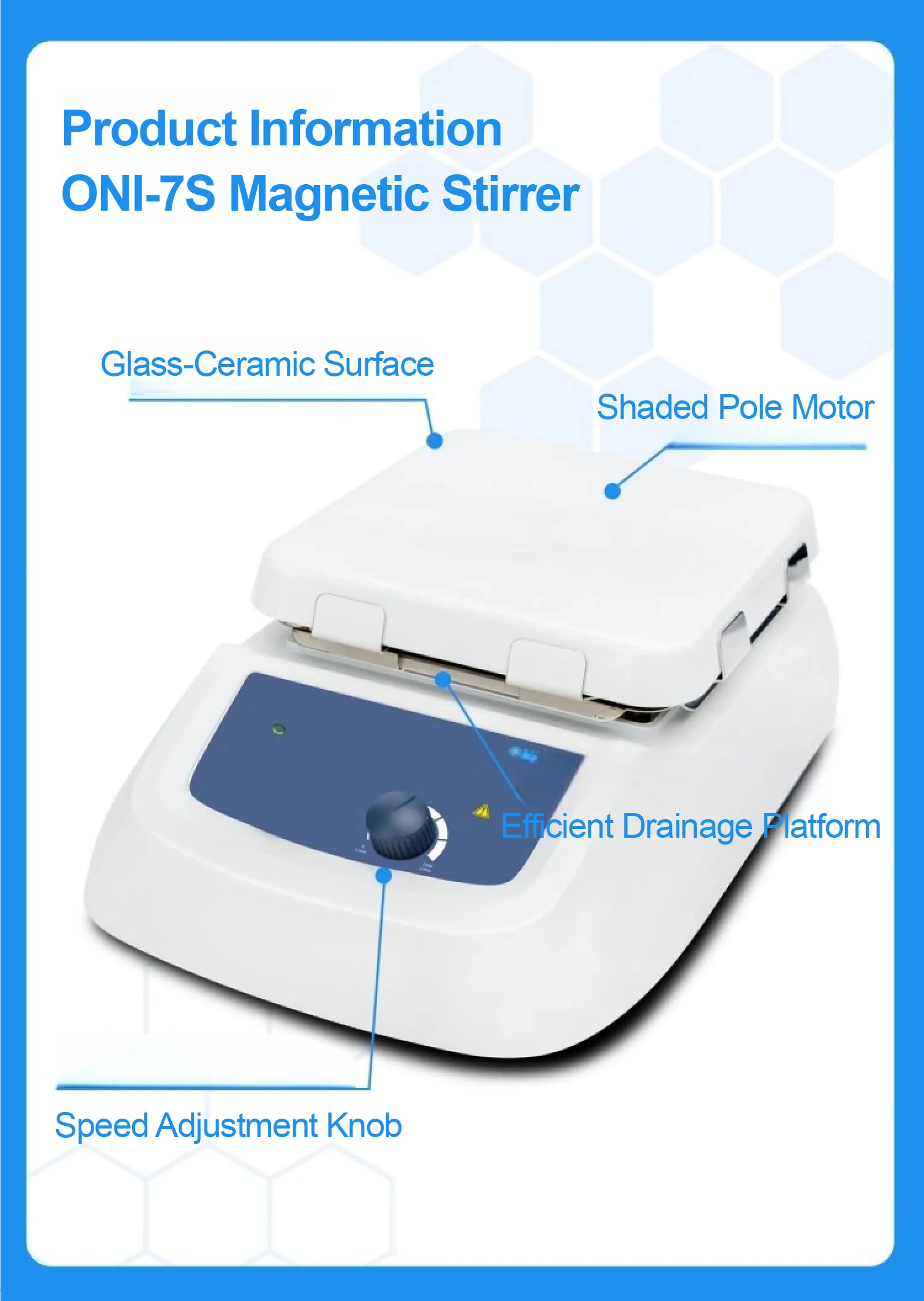 ON155-7 Digital Magnetic Hot Plate Stirrer Heater with Timer 20L Capacity Temper