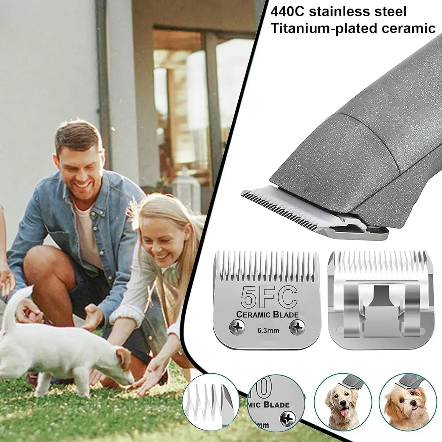 Pet Grooming Clipper Dog Replacement Ceramic Blade For Andis /Oster A5 A6 Golden A5 Turbo A5 Power Max PowerPro Ultra/Wahl KM Series