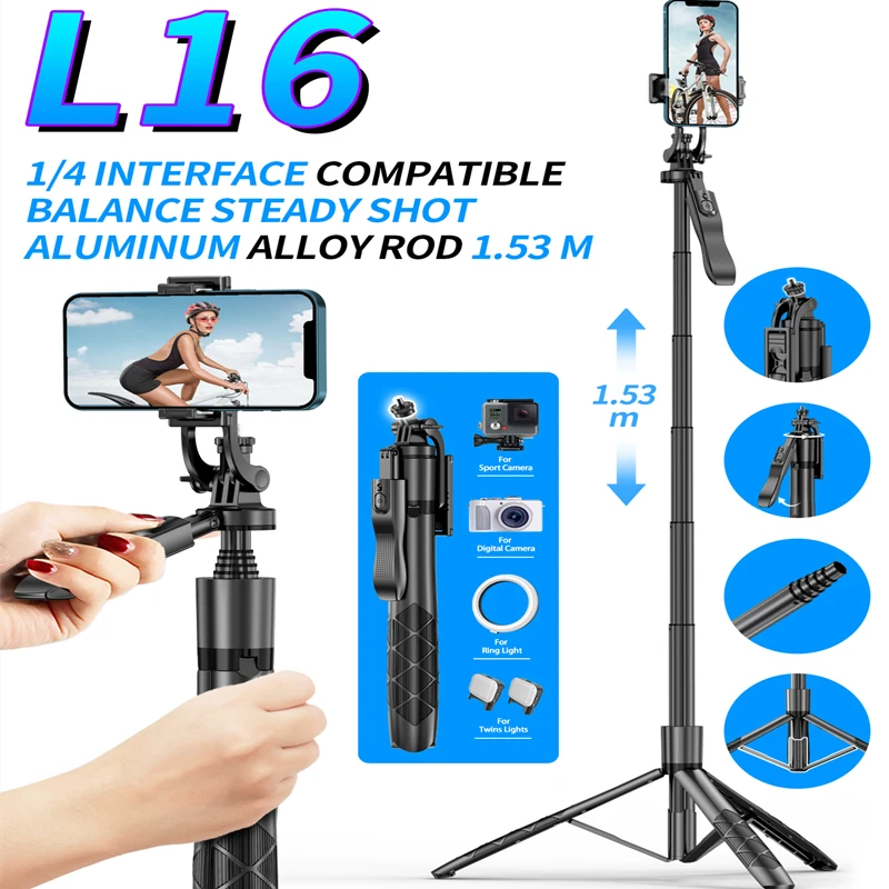 Wireless Selfie Stick Tripé Stand Monopé Dobrável para Câmeras de Ação Gopro Smartphones Balance Steady Shooting Live Fgclsy-l16
