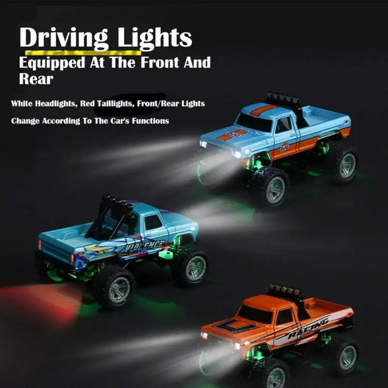 Small Gift 1:64 Speed Mini Off-Road Remote Control Car Alloy Cool Lighting Shock Absorption Children's Desktop Competition Toy 2