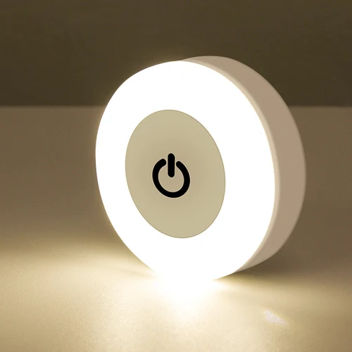 LED 터치 센서 야간 조명, USB 충전식 마그네틱 베이스 벽 조명, 라운드 휴대용 디밍 야간 램프, 방 장식, 3 가지 모드 2