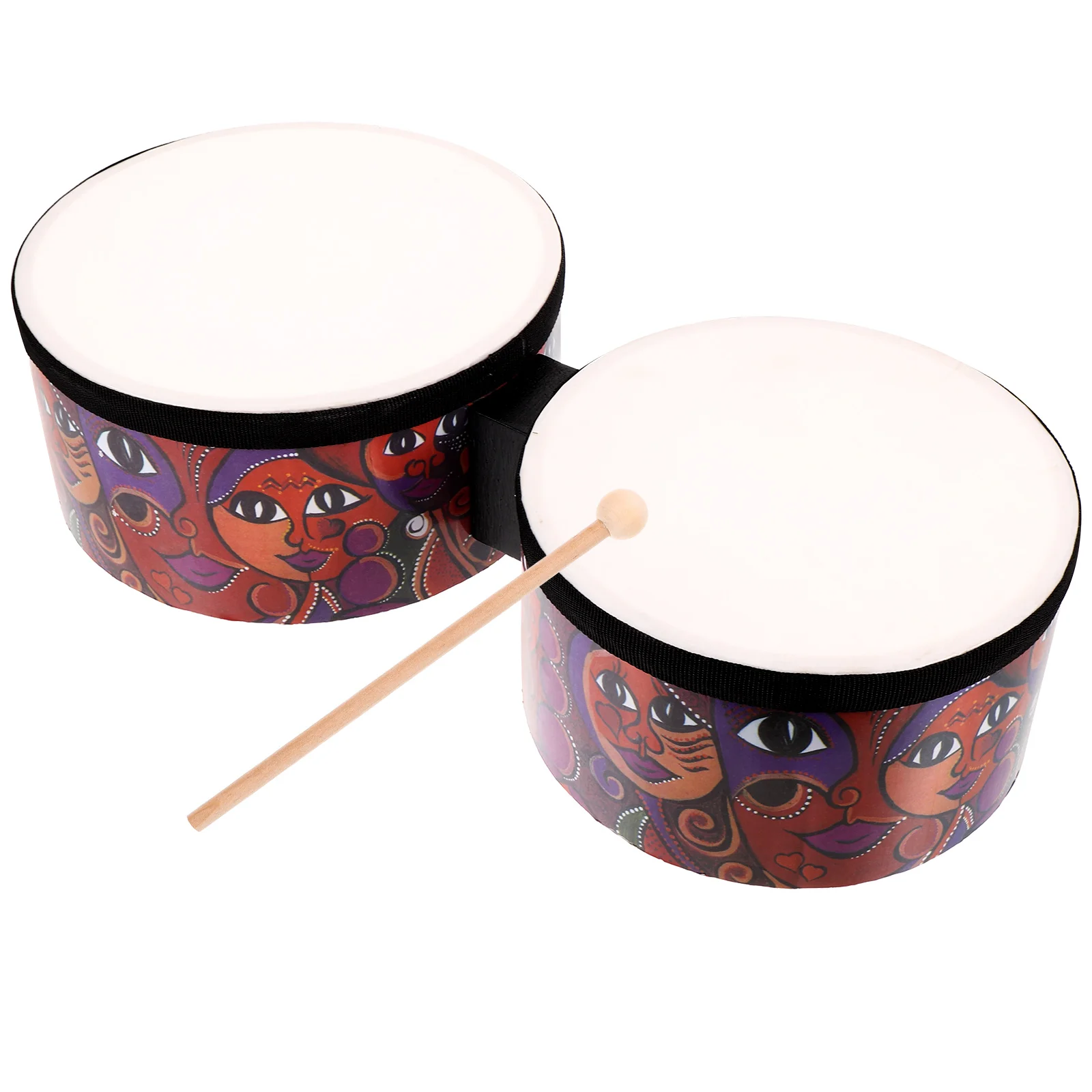 

Percussion Drum Head with Drumsticks Educational Bongo Drum with Drumsticks Beginner Children Percussion Instrument