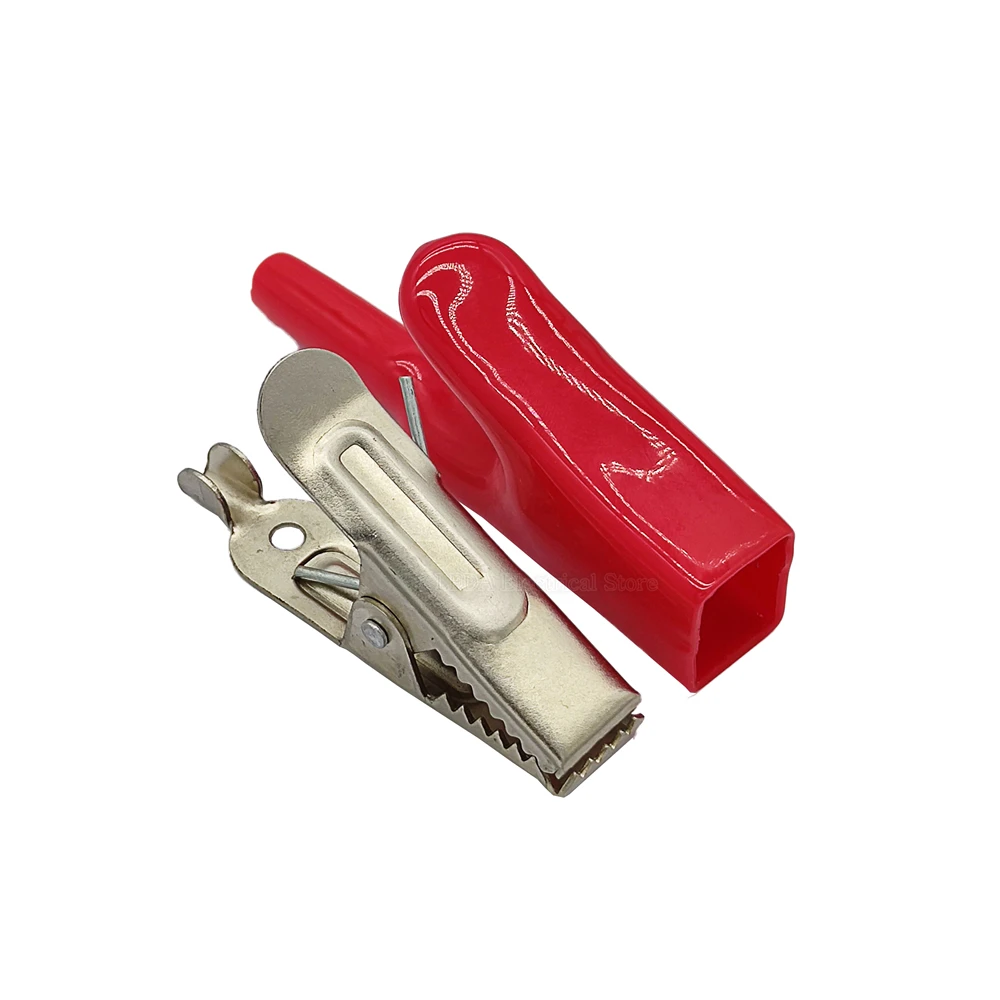 2PCS 50A Thumb Crocodile Clips Electrical Test Leads Alligator Double-Ended Jumper Wire Connector Plug