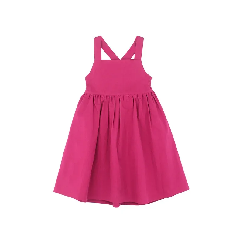

Children's Clothing Kids Dresses New Summer Girls Backless Cross Sweet Sling Cotton Princess Dress Infant Toddler Leisure Dress