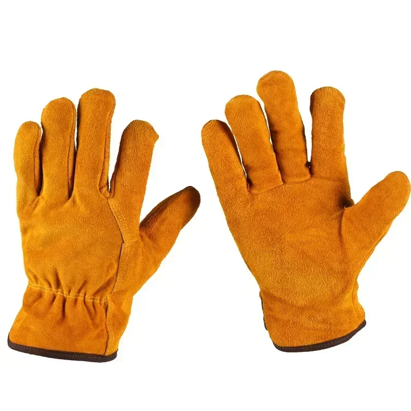 GufamilMoto-Gants de travail en cuir de vachette pour hommes, protection de la sécurité du conducteur, gants de soudage pour travailleurs